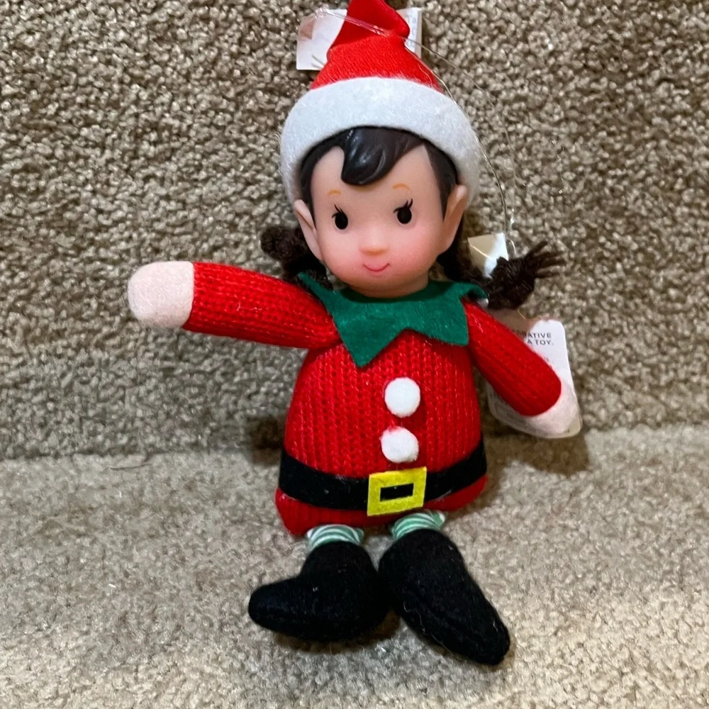 Target Wondershop Girl Elf Ornament 8”Plush Fabric NWT